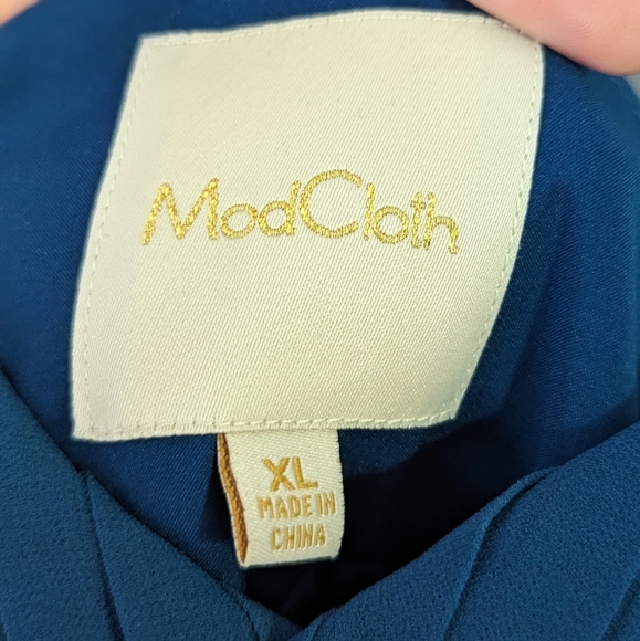 Modcloth Blue/teal flowy dress - Picture 6 of 12